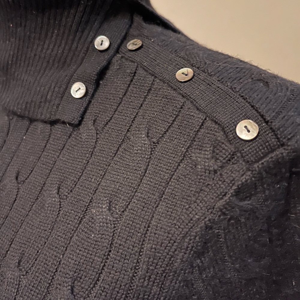 Brooks Brothers Cable Knit Sweater Dress with button detail. - Picture 3 of 4
